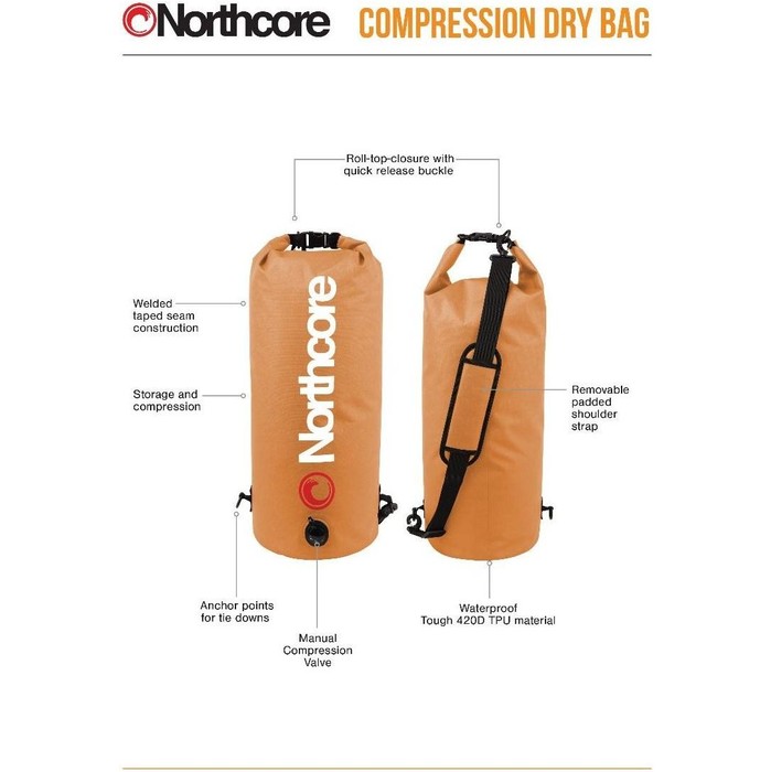 2024 Northcore Bolsa De Compresin 20l 341454 - Naranja